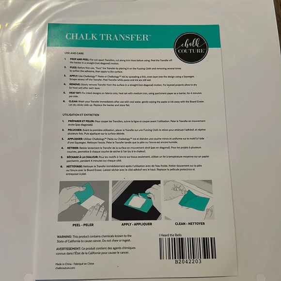 I Heard the Bells Chalk Couture Transfer Size B - Picture 2 of 3